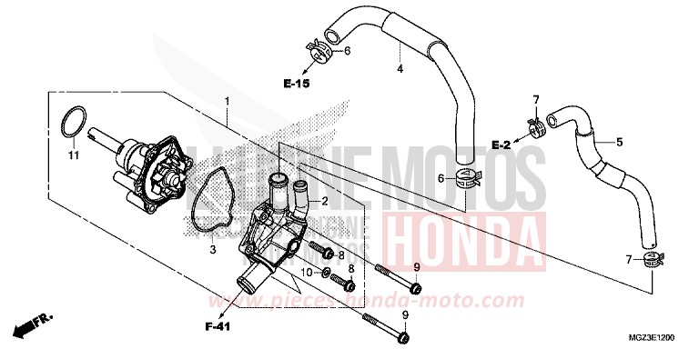 WATER PUMP for CBR500R MILLENNIUM RED (R263) from 2013