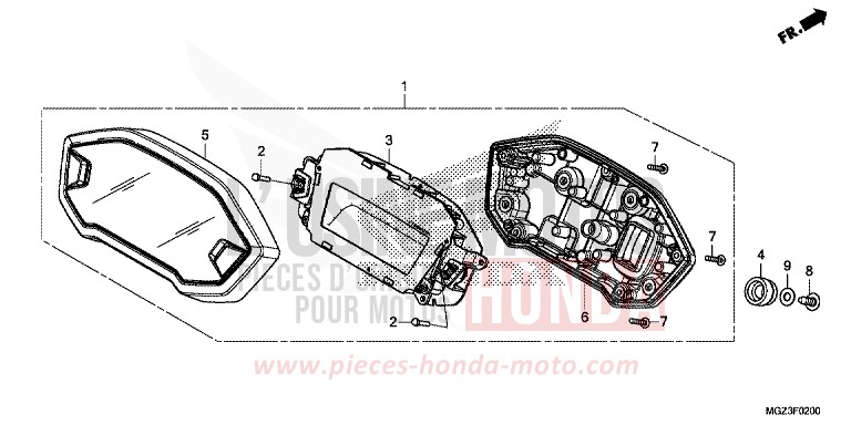 METER for CBR500R MILLENNIUM RED (R263) from 2013