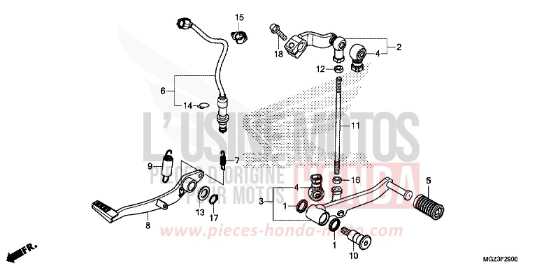 PEDAL for CBR500R MILLENNIUM RED (R263) from 2013