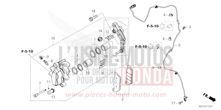 FRONT BRAKE CALIPER (CL500AS) for CL500A MAT FRESCO BROWN (Y215) from 2025