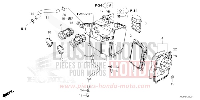 AIR CLEANER for CL500A MAT FRESCO BROWN (Y215) from 2025