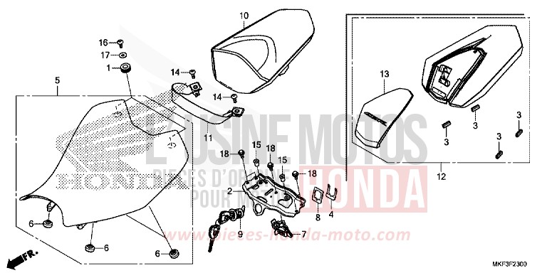 SEAT for CBR1000SP VICTORY RED (R334X) from 2017