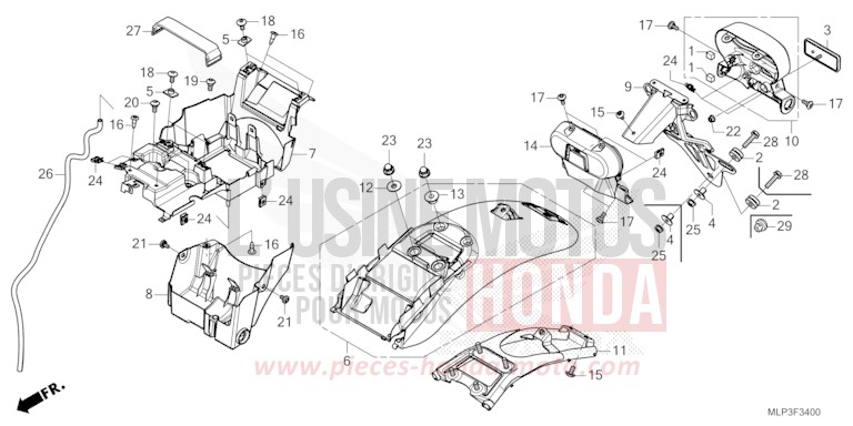 REAR FENDER for CL500A MAT FRESCO BROWN (Y215) from 2025