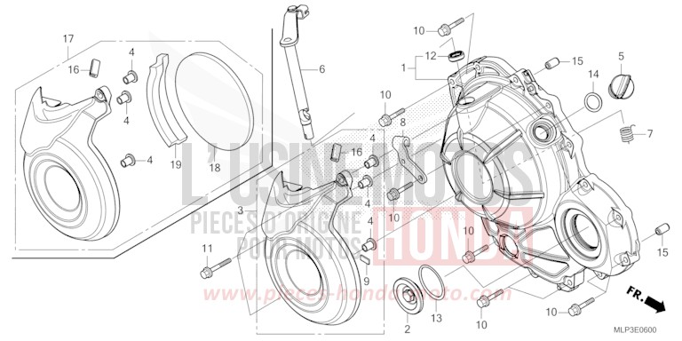 RIGHT CRANKCASE COVER for CL500A PEARL DUSK YELLOW (Y238) from 2025