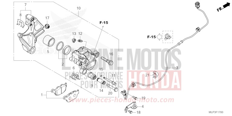 REAR BRAKE CALIPER for CL500A PEARL DUSK YELLOW (Y238) from 2025