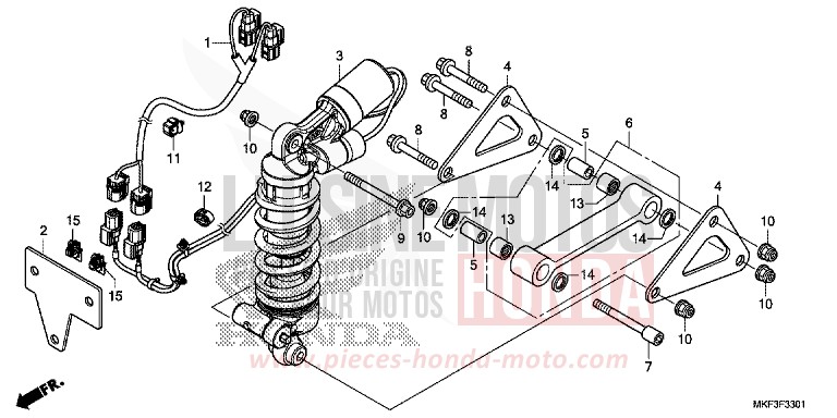 REAR CUSHION (CBR1000S1/S2) for CBR1000SP VICTORY RED (R334X) from 2017