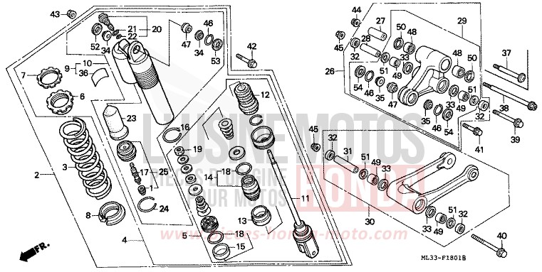 REAR CUSHION (CR500RM/RN/RP) for CR500R NEUCLEAR RED (R177) from 1991