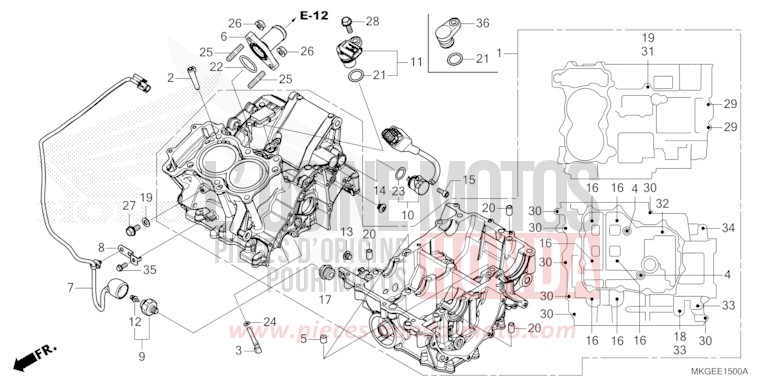 CRANKCASE for CMX500 GRAPHITE BLACK (NHB01) from 2020