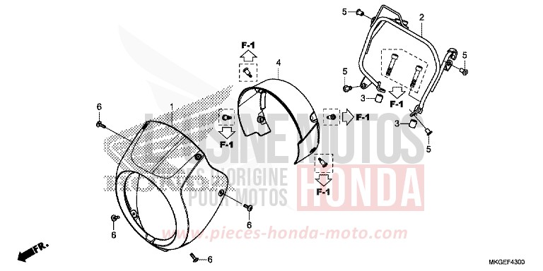 FRONT COWL for CMX500 GRAPHITE BLACK (NHB01) from 2020