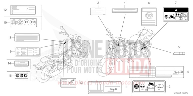 CAUTION LABEL for CMX500 GRAPHITE BLACK (NHB01) from 2020