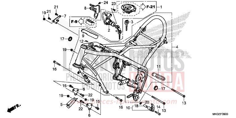FRAME BODY for CMX500 MILLENNIUM RED (R263) from 2020