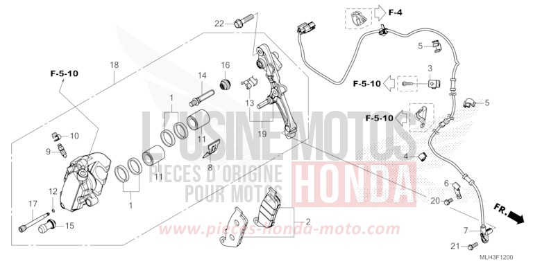 FRONT BRAKE CALIPER for CMX500 CANDY ENERGY ORANGE (YR249) from 2025
