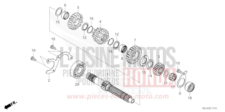 TRANSMISSION (MAINSHAFT) for CMX500 MAT GUNPOWDER BLACK METALLIC (NH436) from 2025