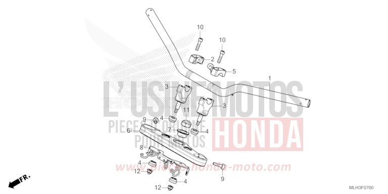 HANDLE PIPE/TOP BRIDGE for CMX500 MAT GUNPOWDER BLACK METALLIC (NH436) from 2025