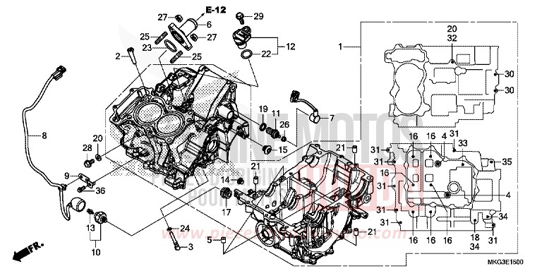CRANKCASE for CMX500 CANDY ENERGY ORANGE (YR249) from 2019