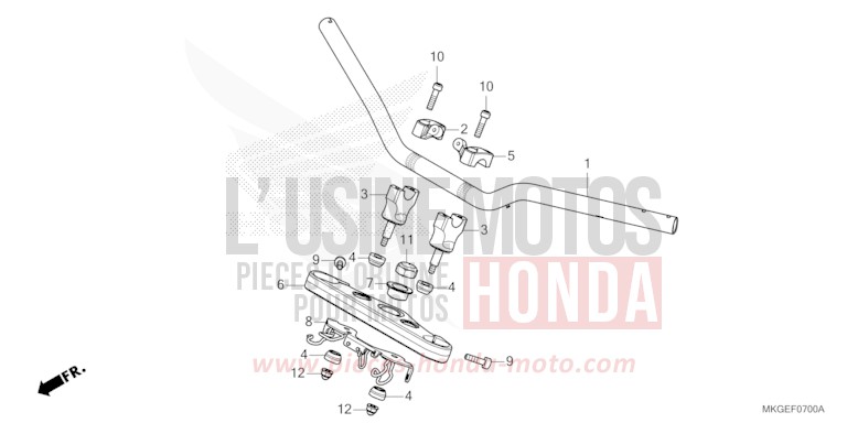 HANDLE PIPE/TOP BRIDGE for CMX500 MILLENNIUM RED (R263) from 2020