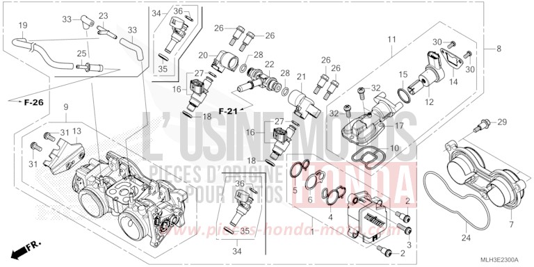 THROTTLE BODY for REBEL MAT DIM GRAY METALLIC (NHC34) from 2025