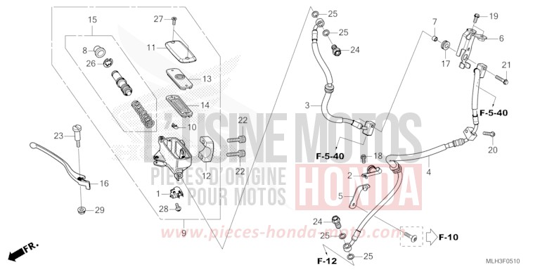 FRONT BRAKE MASTER CYLINDER for CMX500 MAT DIM GRAY METALLIC (NHC34) from 2025