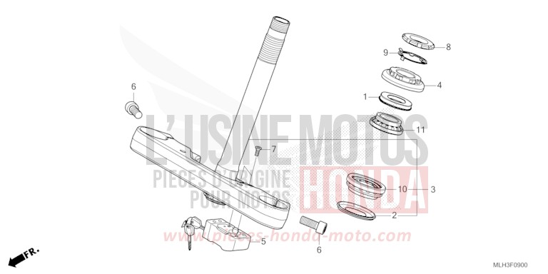 STEERING STEM for REBEL MAT DIM GRAY METALLIC (NHC34) from 2025