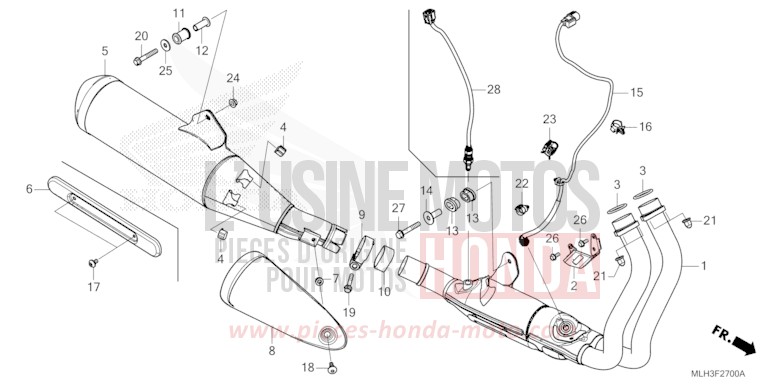 EXHAUST MUFFLER for CMX500 MAT DIM GRAY METALLIC (NHC34) from 2025