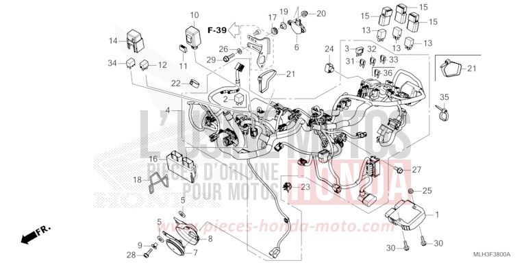 WIRE HARNESS for CMX500 MAT GUNPOWDER BLACK METALLIC (NH436) from 2025