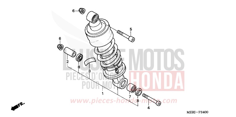 REAR CUSHION for CBF600N FORCE SILVER METALLIC (NH411) from 2004