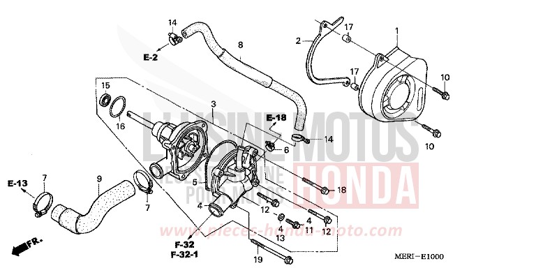 WATER PUMP for CBF600N NORTH POLE BLUE METALLIC (PB342) from 2004