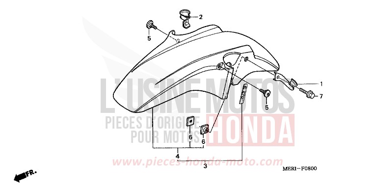 FRONT FENDER for CBF600N NORTH POLE BLUE METALLIC (PB342) from 2004