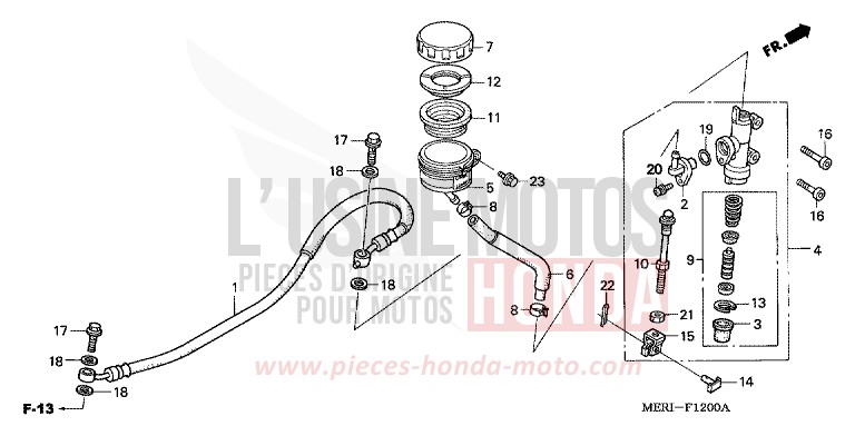 REAR BRAKE MASTER CYLINDER (CBF600S/N) for CBF600N NORTH POLE BLUE METALLIC (PB342) from 2004