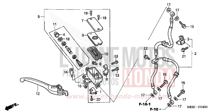 FR. BRAKE MASTER CYLINDER (CBF600S/N) for CBF600N FORCE SILVER METALLIC (NH411D) from 2005