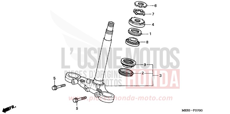 STEERING STEM for CBF600N FORCE SILVER METALLIC (NH411D) from 2005