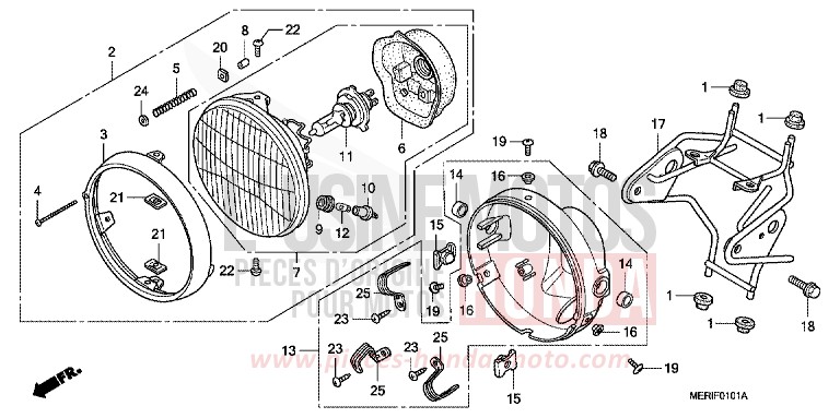 HEADLIGHT (CBF600N/NA) for CBF600N NORTH POLE BLUE METALLIC (PB342) from 2005