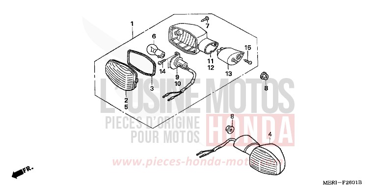 WINKER (CBF600N/NA) for CBF600N NORTH POLE BLUE METALLIC (PB342) from 2005