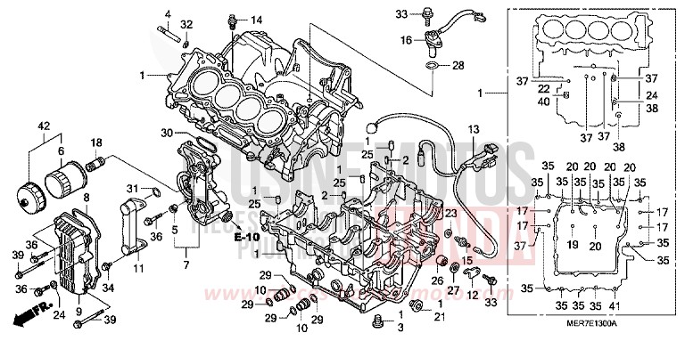 CRANKCASE (CBF600S6/SA6/N6/NA6) for CBF600N INTERSTELLAR BLACK METALLIC (NHA12) from 2006