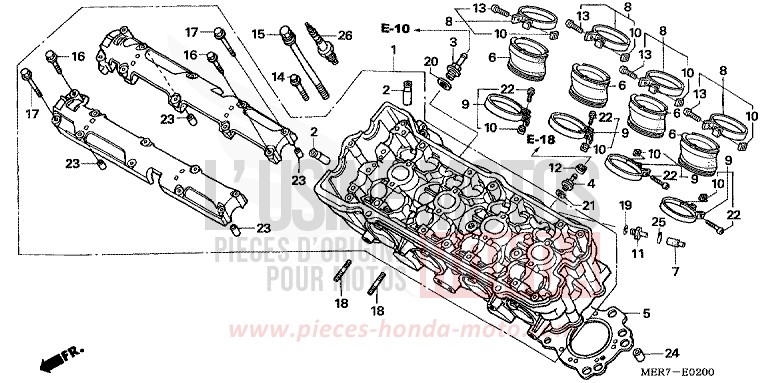 CYLINDER HEAD (CBF600S6/SA6/N6/NA6) for CBF600N QUASAR SILVER METALLIC (NHA48) from 2006