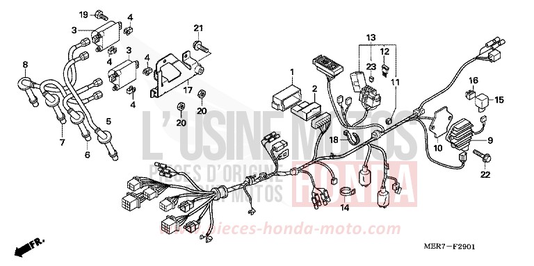 WIRE HARNESS (CBF600N6/NA6) for CBF600N QUASAR SILVER METALLIC (NHA48) from 2006