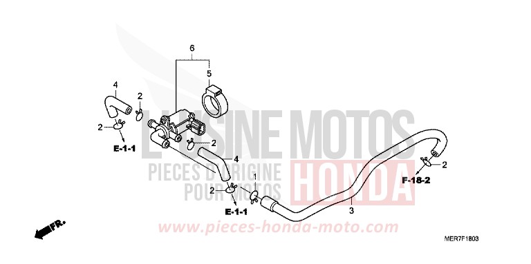 AIR INJECTION CONTROL VALVE (2) for CBF600N PEARL SIENA RED (R320) from 2008