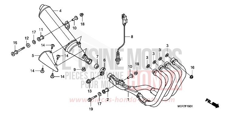 EXHAUST MUFFLER (CBF600S8/SA8/N8/NA8) for CBF600N PEARL SIENA RED (R320) from 2008