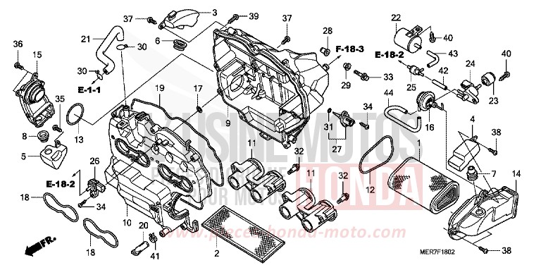 AIR CLEANER (2) for CBF600N QUASAR SILVER METALLIC (NHA48) from 2008