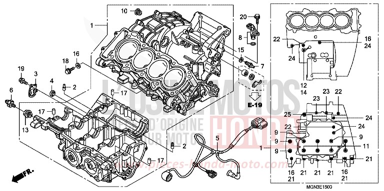 CRANKCASE for CBF600N PEARL COOL WHITE (NHA16) from 2010