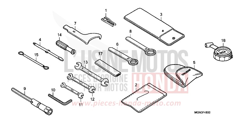 TOOLS for CBF600N PEARL COOL WHITE (NHA16) from 2010