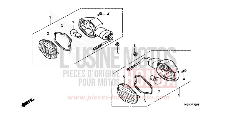 FRONT WINKER (CBF600N/NA) for CBF600N PEARL NIGHTSTAR BLACK (NHA84) from 2010