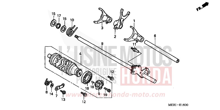 GEARSHIFT DRUM for CBF600S EXCALIBUR GRAY METALLIC (NHA13) from 2004