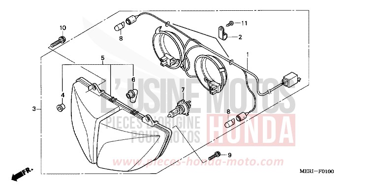 HEADLIGHT (CBF600S/SA) for CBF600S FORCE SILVER METALLIC (NH411) from 2004