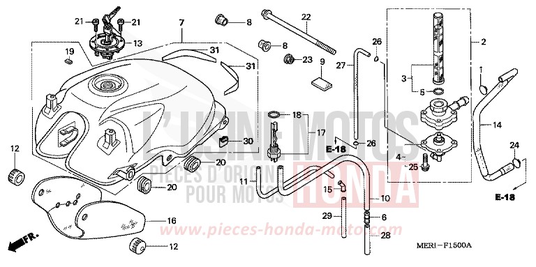 FUEL TANK (CBF600S/SA) for CBF600S FORCE SILVER METALLIC (NH411) from 2004