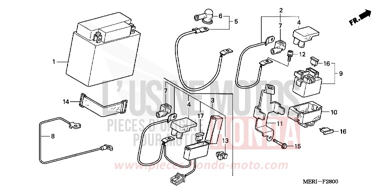 BATTERY for CBF600S FORCE SILVER METALLIC (NH411) from 2004