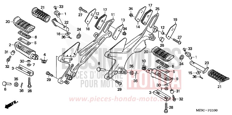 PEDANA per CBF600S EXCALIBUR GRAY METALLIC (NHA13) del 2005