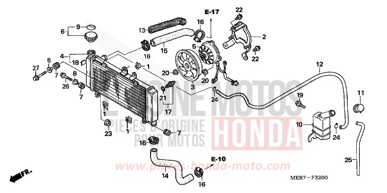 RADIATOR (CBF600S6/SA6) for CBF600S CANDY XENON BLUE (PB324) from 2006