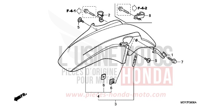 FRONT FENDER for CBF600S EMERGENCY RED METALLIC (R311) from 2006