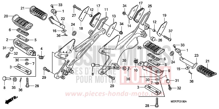 PEDANA per CBF600S EMERGENCY RED METALLIC (R311) del 2006